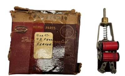 1941-1942 Plymouth Dodge DeSoto Chrysler Heater Blower Control Switch NOS 974943 - Image 1 of 4