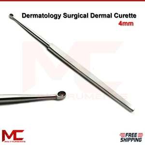 Dermal Surgical Curette 4mm Medial Dermatologist Surgery Skin Care Tools  - Bild 1 von 3
