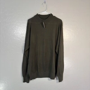 Neiman Marcus Silk Cashmere Sweater Mens XL Mock Neck Pullover Green NEW - Picture 1 of 5
