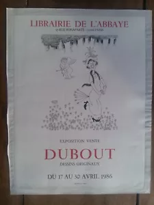 Affiche DUBOUT exposition DESSINS ORIGINAUX DUBOUT librairie de l'abbaye - Picture 1 of 1