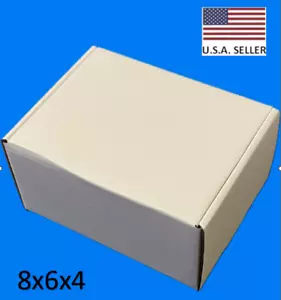 8x6x4 White Corrugated Cardboard Shipping boxes set of 12pcs - Picture 1 of 3