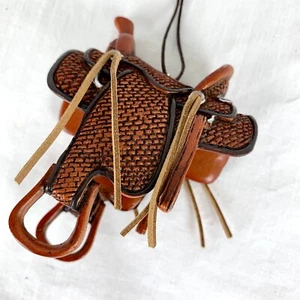Kurt S Adler Western Saddle Christmas Orniment Leather Look Detailed Excellent - Picture 1 of 10
