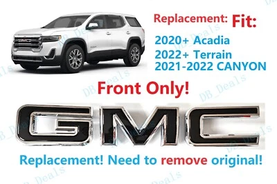 Front Only Chrome Black Emblem 2020+ GMC Acadia 2022+ Terrain 2021-2022 Canyon - Изображение 1 из 4