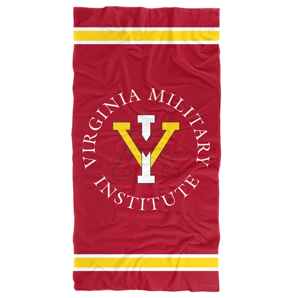 Toalla de playa/toalla de baño del Instituto Militar de Virginia, rayas de 30"x60" Foto 1 de 4