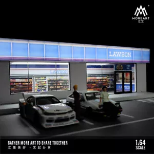 1/64 Diorama Parking Lot Model LED Lighting City Convenience Store Scene Toy US - Picture 1 of 19