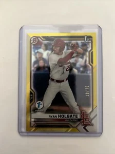 2021 Bowman Draft Baseball 1st Edition Ryan Holgate #BD-145 1st Yellow /75 SP RC - Picture 1 of 3