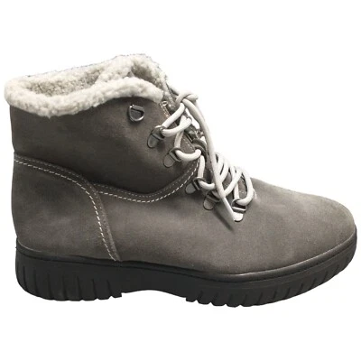 Botas de nieve White Mountain para mujer talla 10M gris gamuza cuero imitación piel ribete con cordones Foto 1 de 4