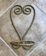 Vintage Gold Metal Twisted Rope Wall Candle / Plant Holder 4.25" Diam Opening