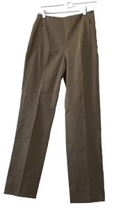 Fine Luxury Fashion Dress Pants Sz 4 Tan Cotton Silk Designer Akris Label - Picture 1 of 8