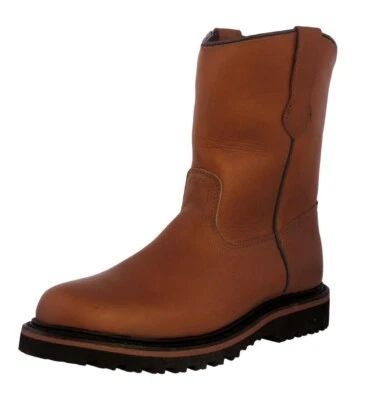 Botas de trabajo para hombre tostadas suela de goma de cuero real punta suave de seguridad talla 6, 9, 10, 10, 5 Foto 1 de 4