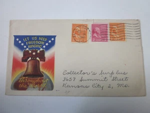 WWII US 1943 CHICAGO ILLINOIS Patriotic MINKUS CACHET LET US KEEP FREEDOM RINGIN - Picture 1 of 3