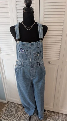 Mono Pooh Eyeore de Colección Para Mujer S Azul Denim Bordado Disney Baberos Años 90 Denim  Foto 1 de 4