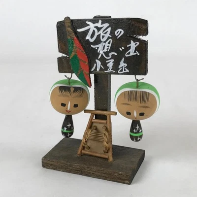Muñecas Kokeshi japonesas de madera colgantes oscilantes de colección arte popular decoración verde KF672 Foto 1 de 4