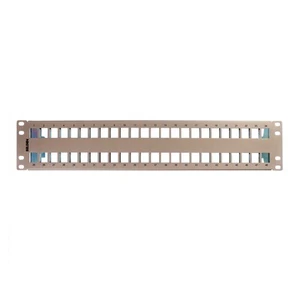 BELDEN AX104564 KEYCONNECT SHIELDED PATCH PANEL, 48-PORT, 2U, EMPTY, TITANIUM - Afbeelding 1 van 2