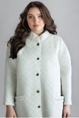 Новый Blair выстеганная двусторонняя куртка золотистый кнопка карман слоновой кости размер 2 X большой - Изображение 1 из 4