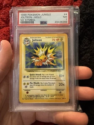 PSA 7 Jolteon Holo 4/64 No Symbol Jungle 1999 Pokémon TCG Card - Image 1 of 2