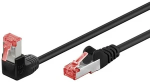 5x CAT 6 Patchkabel 1x 90° gewinkelt, S/FTP (PiMF), Schwarz; CAT 6 Patchkabel 1x - Photo 1/4