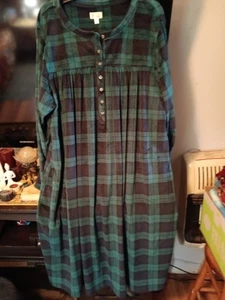 Camicia da notte donna Aria Collection 3X verde morbido velluto pile tasche lunga - Foto 1 di 3