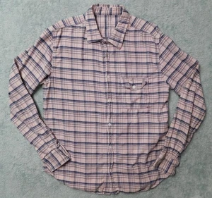 S.K.U. Save Khaki United Hombre Manga Larga Rosa Azul Gris Cuadros Mediano EE. UU. - Imagen 1 de 7