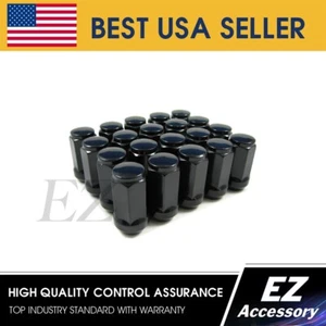 Lug Nuts Bulge Acorn 14x2 Ford Lincoln Black 1.75 Long 20 - Picture 1 of 3