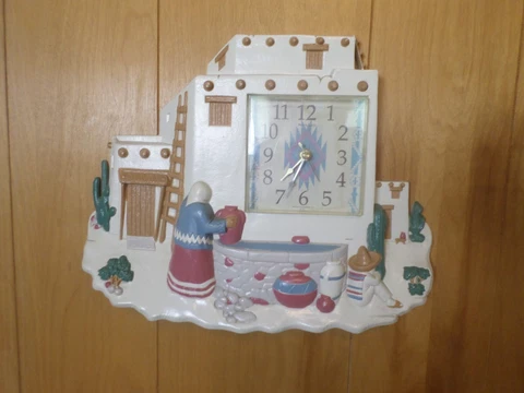 HOMCO Quartz Burwood Southwest Wall Clock 1995 Made in USA Vintage 3D Cover