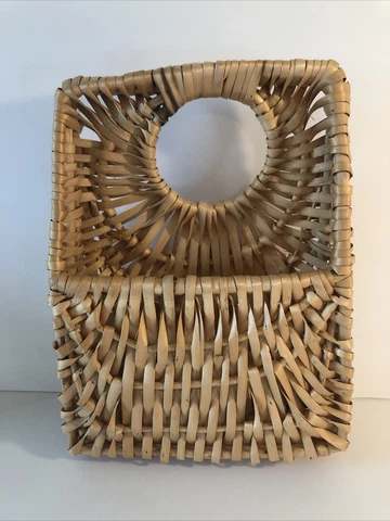 Vintage Wicker Door Knob Basket Carry All Storage Cover