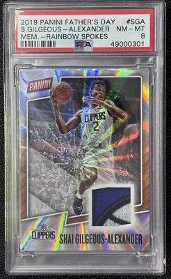 Shai Gilgeous-Alexander 2019 Father’s Day Logo Patch Rainbow Spokes /10 PSA 8 - Image 1 of 2