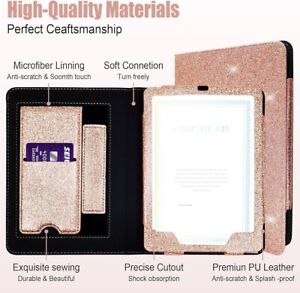 Paperwhite Case for Kindle 6.4” Screen Pink Glitter Case With Magnetic Closure