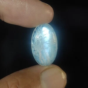 27.00 Cts Rainbow Moonstone Necklace Making OVAL Cabochon Natural 28X19X6 MM - Picture 1 of 6