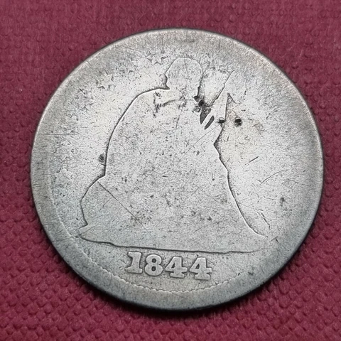 1844 O Seated Liberty Quarter 25c Circulated #43272 Cover