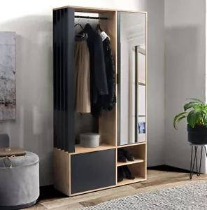 MILO artisan+schwarz - Eine Garderobe mit Spiegel und Kleiderstange für den Flur - Bild 1 von 7