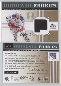 2011-12 SP Game Used Edition Authentic Fabrics Gold Brad Richards (P) #AF-RI.1