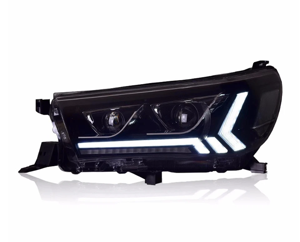 Conjunto de faros LED delanteros exteriores de plástico ABS para Toyota Hilux 2015-2020 Foto 1 de 4