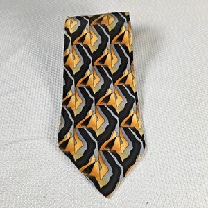 Jerry Garcia Men's Silk Necktie Butterfly Study Collection Nine Black/Gold 58" - Picture 1 of 6