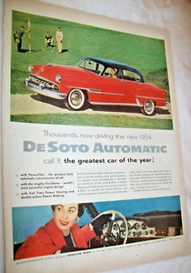 1954 DeSoto De Soto Firedome automatic car large-mag car ad - golf theme - Picture 1 of 1