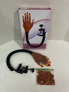 Uñas acrílicas práctica flexible manos falsas entrenamiento uñas kits de dedos ajustables - Imagen 1 de 7