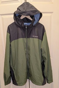 Packable Columbia Men's Jacket Green/Gray With Hood Size XXL - Picture 1 of 8