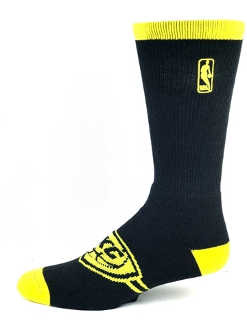 Oklahoma City Thunder Logoman Men's Neon Yellow & Black Logo Crew Socks Cover