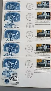 jimace29 US C76 Moon Land First Day Cover, Dual Postmark Fleetwood Cachet, Lot 5 - Picture 1 of 1