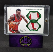 2016-17 Panini Flawless Dominique Wilkins Dual Patches Emerald #'d 2/5 Clippers