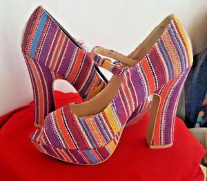  COSTUME accessories shoes PINSTRIPED MULTI COLORED SZ 8.5 GRET 4 70'S COSTUMES 