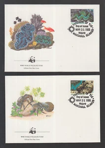 Marschall Inseln 1986 WWF Wirbellose Tiere Muschel auf 4 Luxus FDC - Imagen 1 de 2