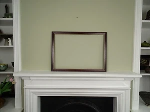 Antique Vintage Dark Wood Gold Lined Picture Frame Inner 23” X 16” - Picture 1 of 5
