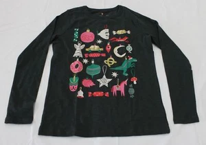 Crew Cuts Girl's Long Sleeve Ornament Graphic T-Shirt CG2 Dark Grey Large NWT - Picture 1 of 3