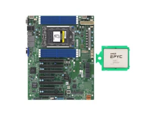 Supermicro H12SSL-i motherboard + AMD EPYC 7663 56c/112t 256mb 2.0-3.5 GHz CPU - Afbeelding 1 van 3