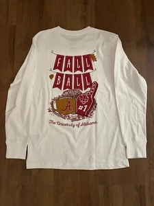 Para mujer Alabama Marea Carmesí Blanca Mangas Largas - PEQUEÑA - Camisa de Pelota de Otoño - Imagen 1 de 4