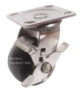 Rueda giratoria de acero inoxidable 4PSSDSB 4", rueda de plástico de alta resistencia con freno - Imagen 1 de 1