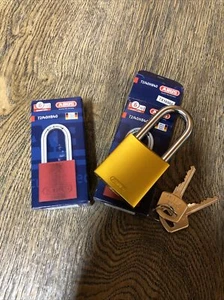 Lot Of 2 Abus 72/40HB40 LOCKOUT PADLOCK Aluminum Yellow New - Picture 1 of 3