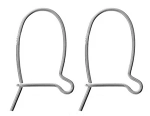 5 PAIRS STERLING SILVER 925 QUALITY ROUNDED KIDNEY EAR WIRES, 18.5 MM - Picture 1 of 4