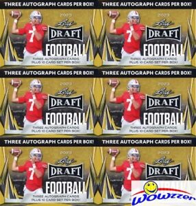 (6) 2023 Leaf Draft Football GOLD EXCLUSIVE Factory Sealed Blaster Box-18 AUTOS!